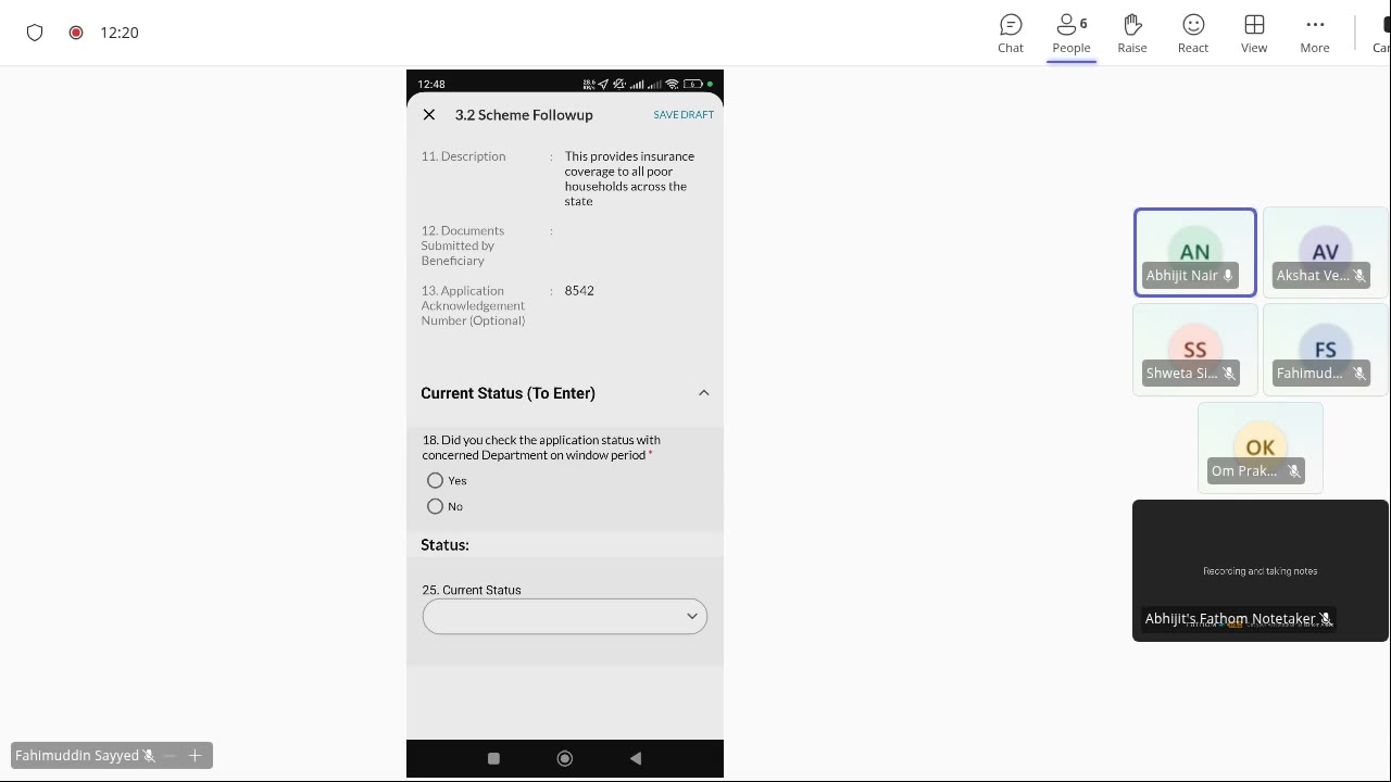 Scheme Followup form (3.2 in V2)