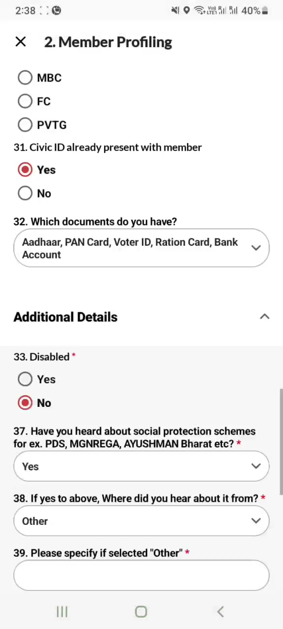 Civic ID = Yes → documents multi-select
